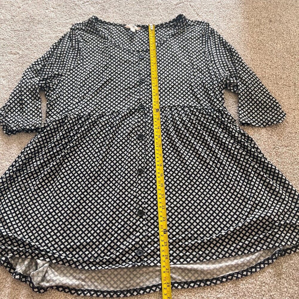 Black and White Flowy Stretchy Mini Dress Top Size 2X - Picture 4 of 6